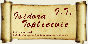 Isidora Topličević vizit kartica